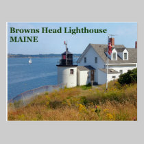 Browns Head Lighthouse, Maine Postcard postcards