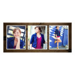 Browntone Triple Photo Graduation Cards invitations