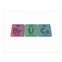 Bruce as Bromine Uranium Cerium Postcards