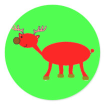 Brudolf the Brown Nose Reindeer Sticker by mannybell Brudolf the Brown Nose Reindeer Sticker