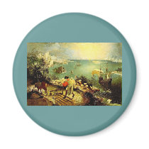 Bruegel's Landscape with the Fall of Icarus - 1558 Fridge Magnets