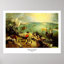 Bruegel's Landscape with the Fall of Icarus - 1558 Posters