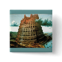 Bruegel's The "Little" Tower of Babel (circa 1563) buttons by MasterpieceGallery Bruegel's The "Little" Tower of Babel (circa 1563) buttons