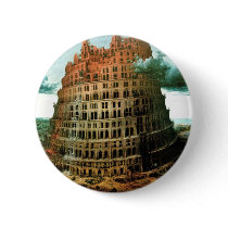 Bruegel's The "Little" Tower of Babel (circa 1563) buttons by MasterpieceGallery Bruegel's The "Little" Tower of Babel (circa 1563) buttons