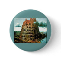 Bruegel's The "Little" Tower of Babel (circa 1563) buttons by MasterpieceGallery Bruegel's The "Little" Tower of Babel (circa 1563) buttons