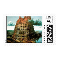 Bruegel's The "Little" Tower of Babel (circa 1563) postage by MasterpieceGallery Bruegel's The "Little" Tower of Babel (circa 1563) postage