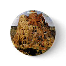Bruegel's "The Tower of Babel" (circa 1563) buttons by MasterpieceGallery Bruegel's "The Tower of Babel" (circa 1563) buttons