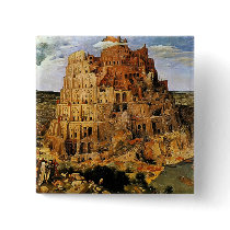 Bruegel's "The Tower of Babel" (circa 1563) buttons by MasterpieceGallery Bruegel's "The Tower of Babel" (circa 1563) buttons