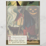 Bruja de Halloween del vintage que revuelve la cal Flyer Personalizado