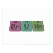 Bruna as Bromine Uranium Sodium Post Cards