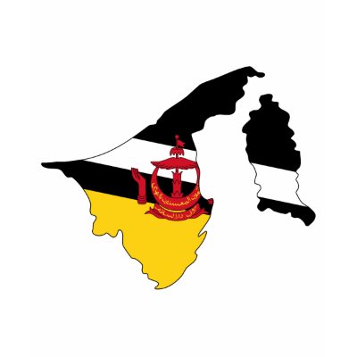 Brunei Darussalam flag map Tee Shirts by FlagStore