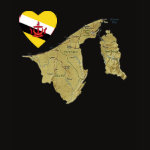 Brunei Flag Heart Map Fitted AA T-Shirt