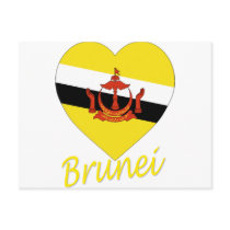Brunei Flag Heart postcards