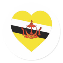 Brunei Flag Heart stickers by Vexillophile Brunei Flag Heart stickers