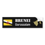 Brunei Flag Map Text Bumper Sticker