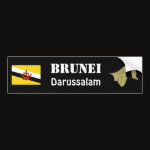 Brunei Flag Map Text Bumper Sticker