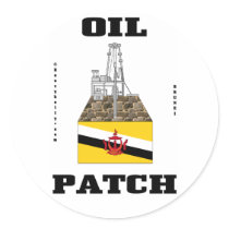 Brunei Oil Patch Decal,Oil Patch Gift,Oil,Gas,Rigs Round Sticker