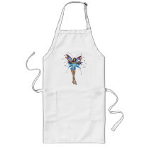 Brunette 3D Pixie - Purple & Blue Aprons
