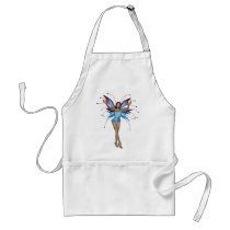 Brunette 3D Pixie - Purple & Blue Aprons