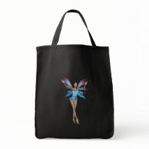 Brunette 3D Pixie - Purple & Blue Tote Bag