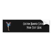 Brunette 3D Pixie - Purple & Blue Bumper Stickers