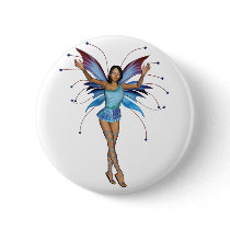 Brunette 3D Pixie - Purple & Blue Pins