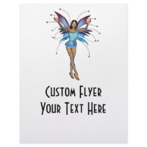 Brunette 3D Pixie - Purple & Blue Personalized Flyer