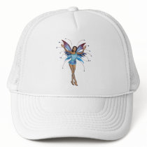 Brunette 3D Pixie - Purple & Blue Mesh Hats