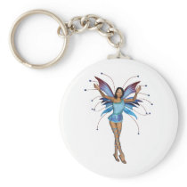 Brunette 3D Pixie - Purple & Blue Keychains