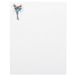 Brunette 3D Pixie - Purple & Blue Custom Letterhead
