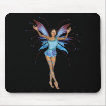 Brunette 3D Pixie - Purple & Blue Mouse Pads