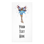 Brunette 3D Pixie - Purple & Blue Customized Photo Card