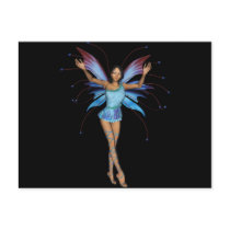 Brunette 3D Pixie - Purple & Blue Post Card