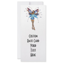 Brunette 3D Pixie - Purple & Blue Customized Rack Card