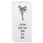 Brunette 3D Pixie - Purple &amp; Blue Customized Rack Card