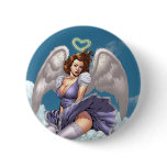 Brunette Angel Pinup with Heart Halo by Al Rio