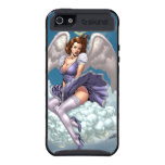 Brunette Angel Pinup with Heart Halo by Al Rio iPhone 5 Case