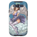 Brunette Angel Pinup with Heart Halo by Al Rio Galaxy S3 Cases