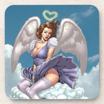 brunette,angel,angels,wings,halo,heart,purple,dress,cloud,al rio,art,comics, [[missing key: type_fuji_coaste]] with custom graphic design