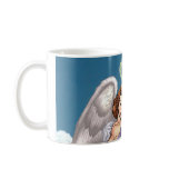 Brunette Angel Pinup with Heart Halo by Al Rio Coffee Mug