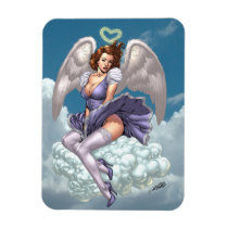 brunette,angel,angels,wings,halo,heart,purple,dress,cloud,al rio,art,comics, [[missing key: type_fuji_fleximagne]] med brugerdefineret grafisk design