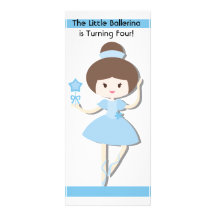 Brunette Ballerina Custom Birthday Invitation