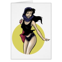 Brunette Beach Bag Note Card