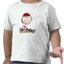 Brunette Boy Baseball 2nd Birthday T-shirts
