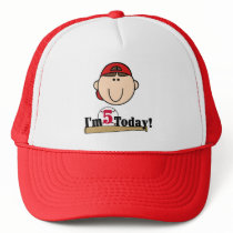 Brunette Boy Baseball 5th Birthday hats by kids_birthdays Brunette Boy Baseball 5th Birthday hats