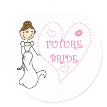 Brunette Future Bride stickers