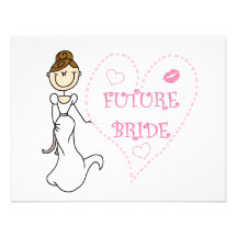 Brunette Future Bride Tshirts and Gifts Personalized Invites