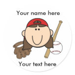 Brunette Girl Baseball Player Sticker
