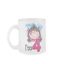 Brunette Girl I'm Four mugs by girl_stuff Brunette Girl I'm Four mugs