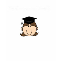 Brunette Girl Kindergarten Grad Dark Tshirt